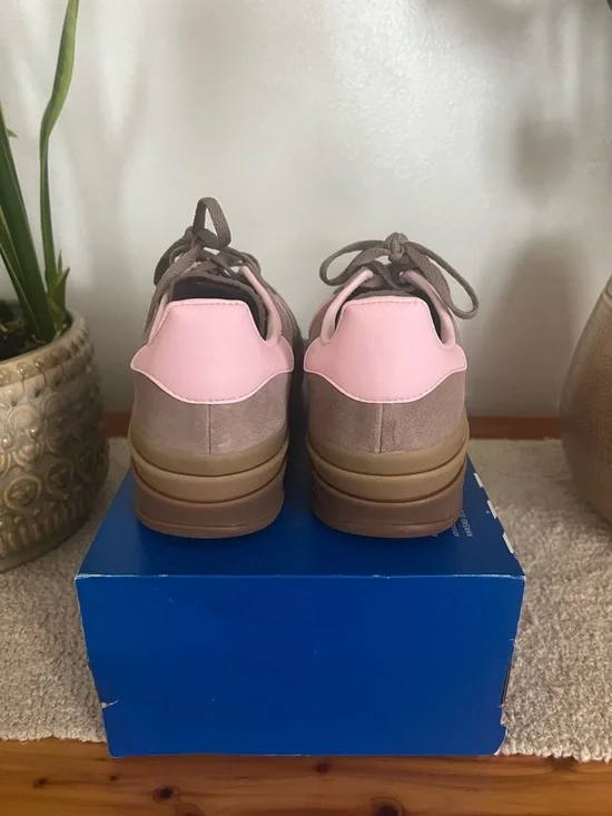 adidas Gazelle Bold Sneakers — Brown and Light Pink - Picture 3 of 5